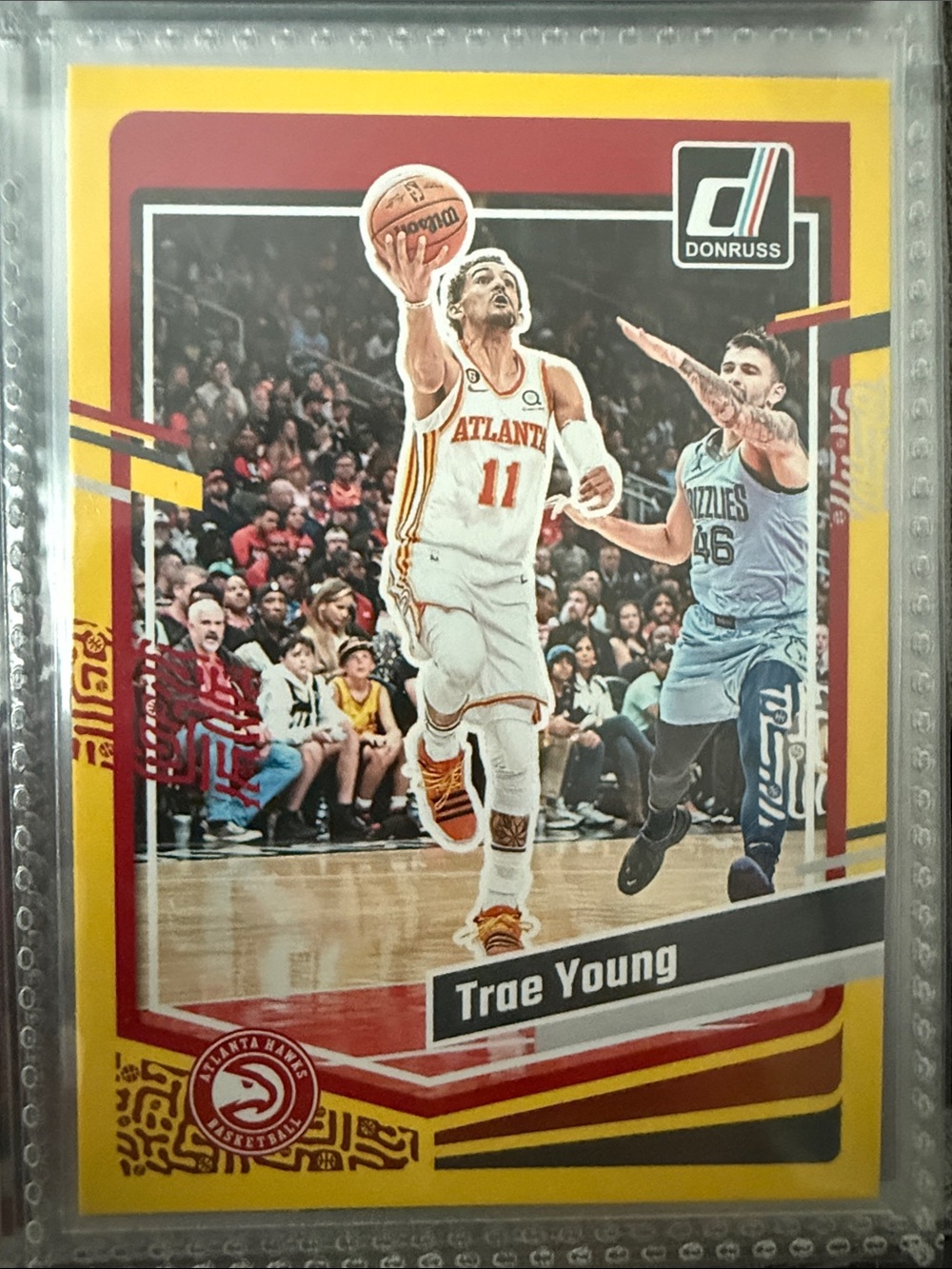 Russ Trae Young Atlanta Hawks Trading Card - Yellow Red Design
